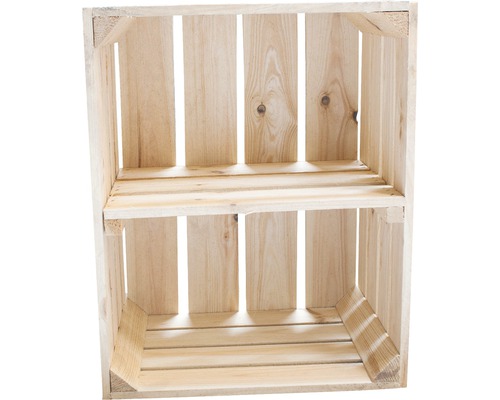 Vintage fruitkist met plank, horizontaal hout, 50x40x30 cm