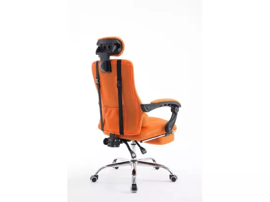 Chaise de bureau - Similicuir & Métal chromé - Orange - Fellow
