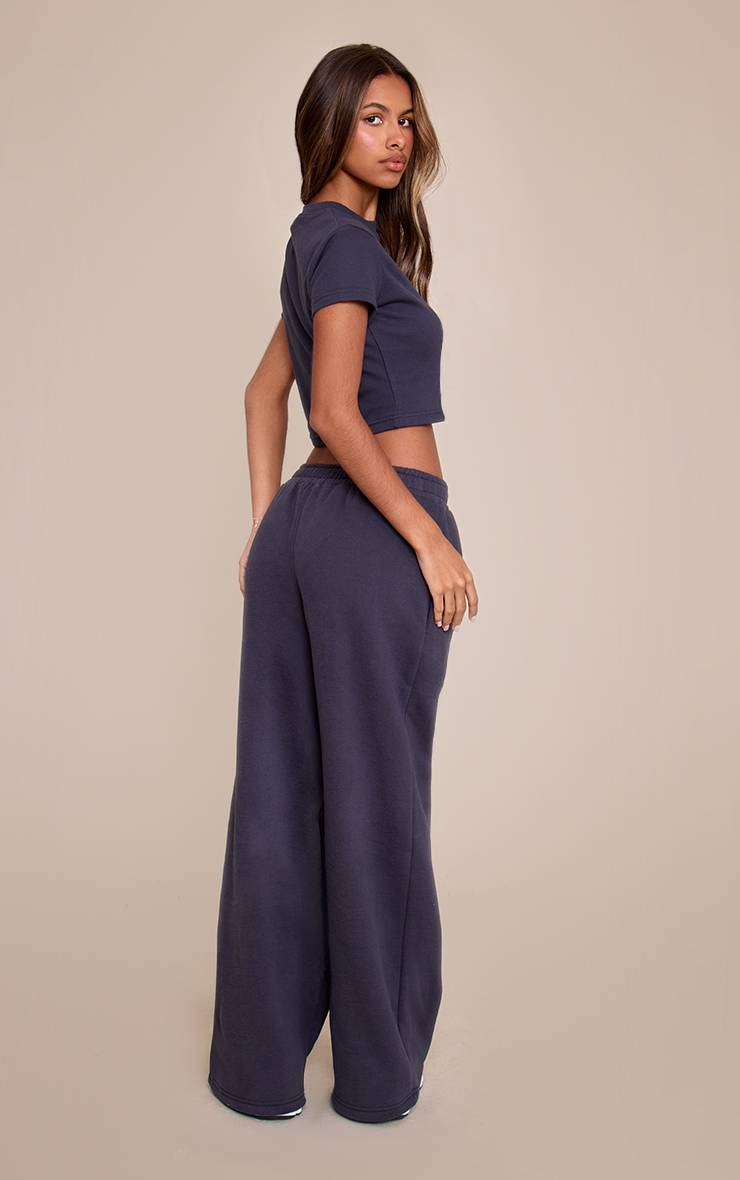 Bleu Marine Jogging Taille Asymétrique Petite