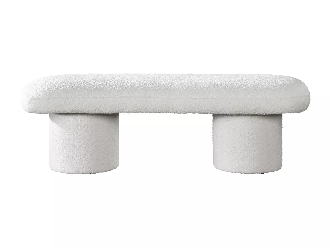 Banc en tissu bouclette - Blanc - CONOMO