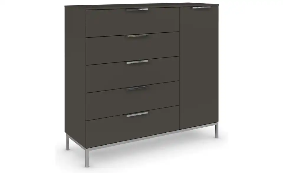 Sideboard Graphit Front: Dekor, Oberboden: Dekor verchromt