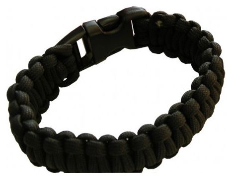 Bracelet Paracord noir Bushcraft BCB