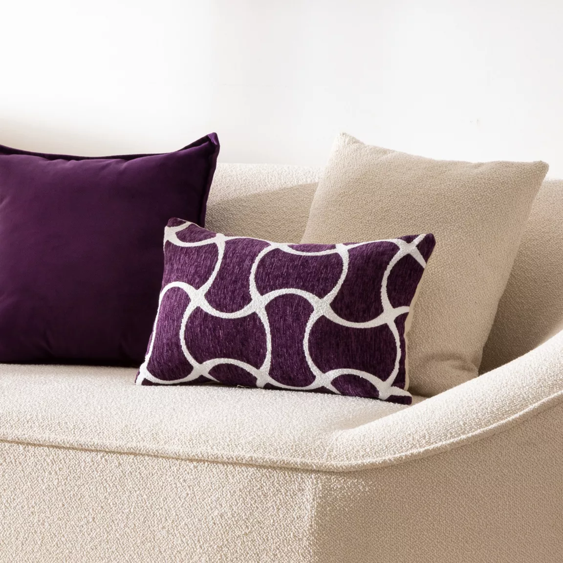 Housse de coussin rectangulaire (30 x 50 cm) Jeni Violet