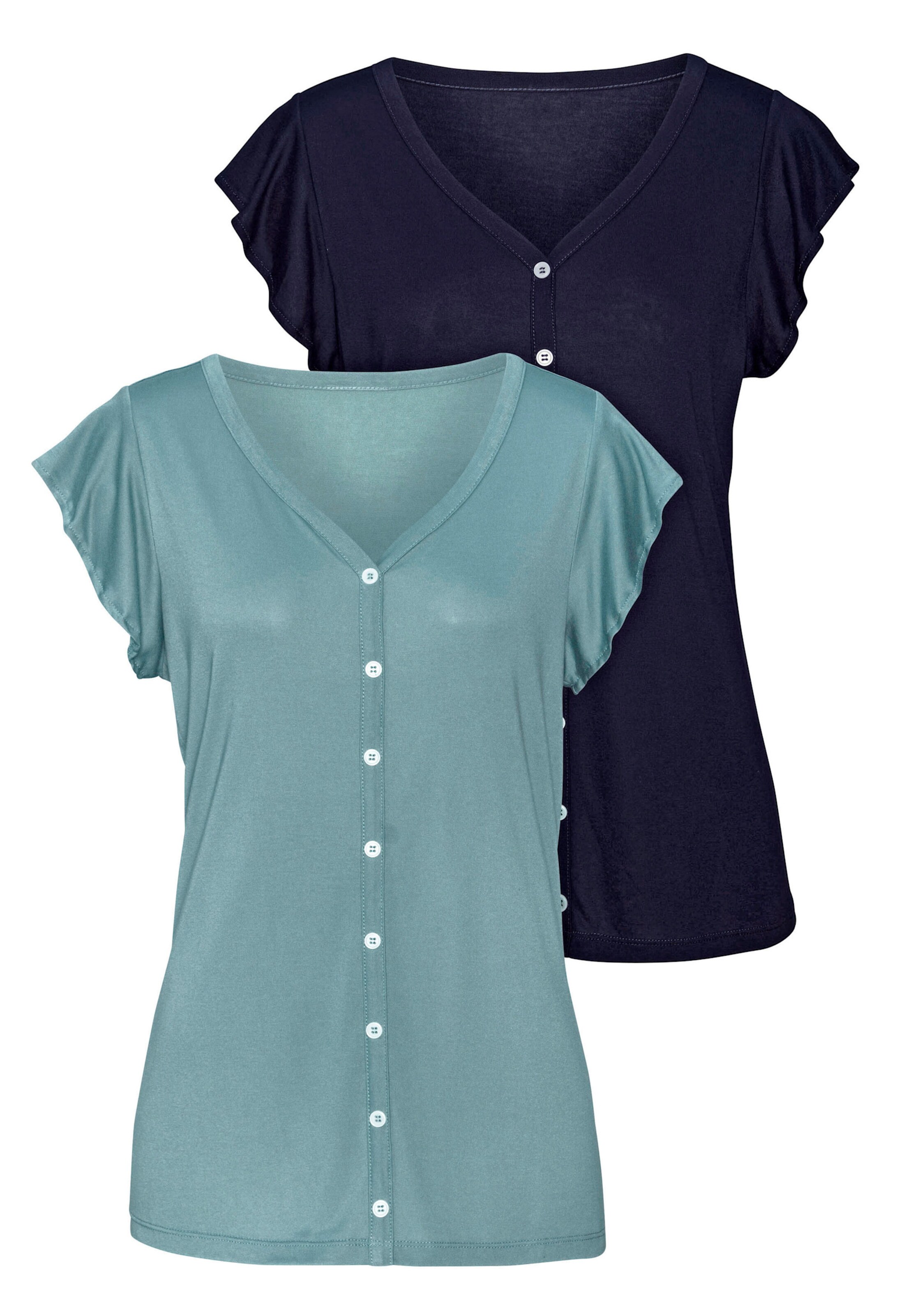 Vivance Blusenshirt in mint, navy