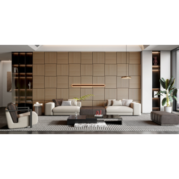 Lattenwand tegel 55,3x55,3 cm licht eiken, dikte 22 mm - 2 stuks (0,612m²)