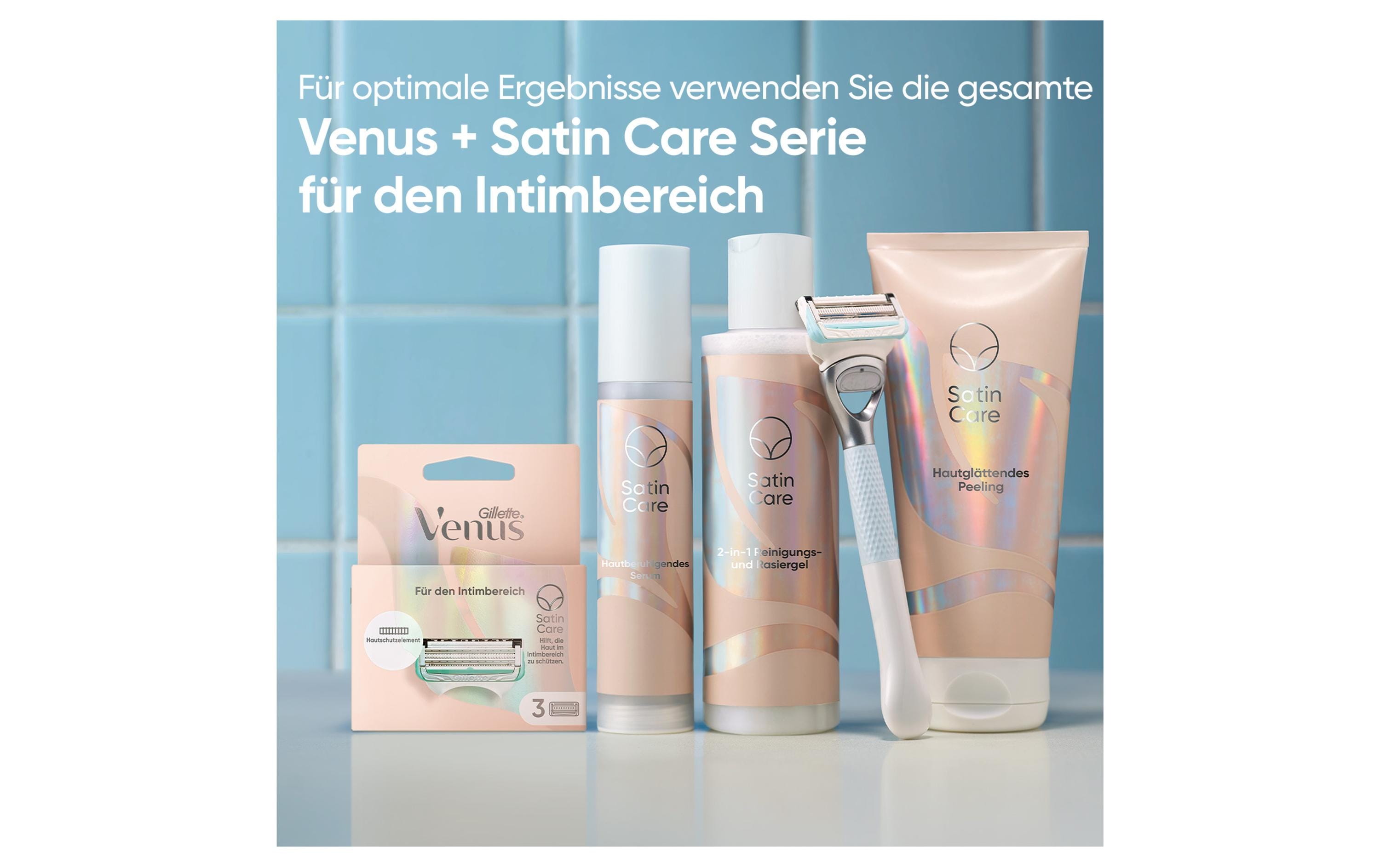 Rasierset für den Intimbereich 4-teiligRasur und Pflege aus der Satin Care Intim-Reihe