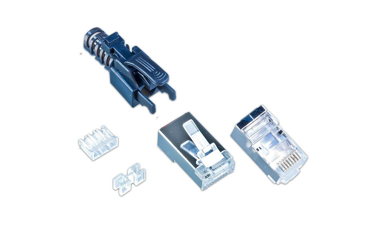 Stecker RJ45 KAT6A Securelock 10 Stück, SchwarzWirewin RJ45 KAT6A Securelock Stecker inkl. Knickschutztülle, schwarz, 10-Pack