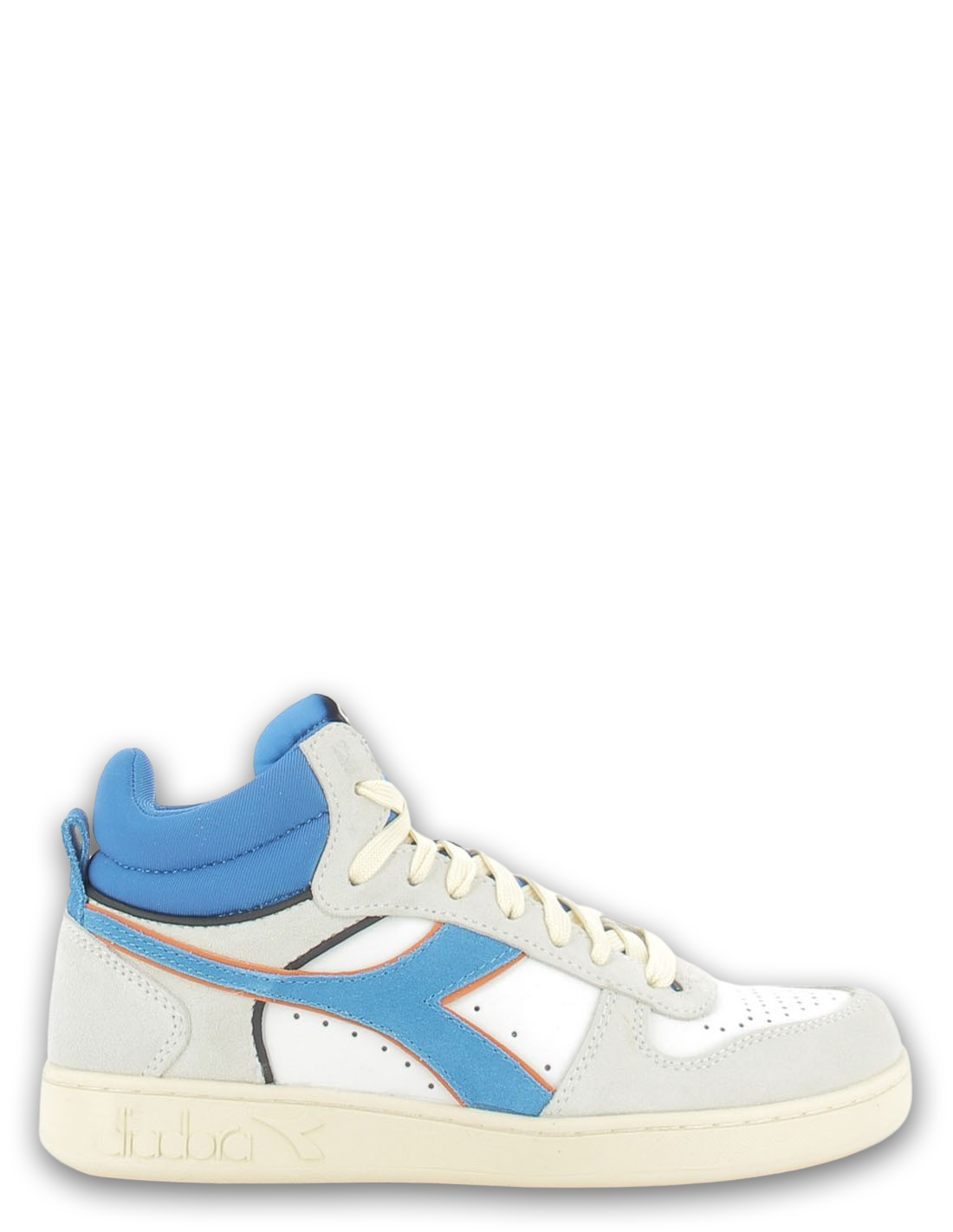 diadora Sneakers montantes homme magic basket cuir gris/blanc/bleu