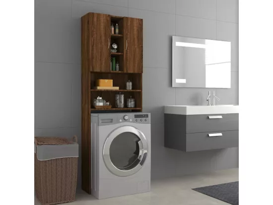 Meuble pour machine à laver Chêne marron 64x25,5x190 cm