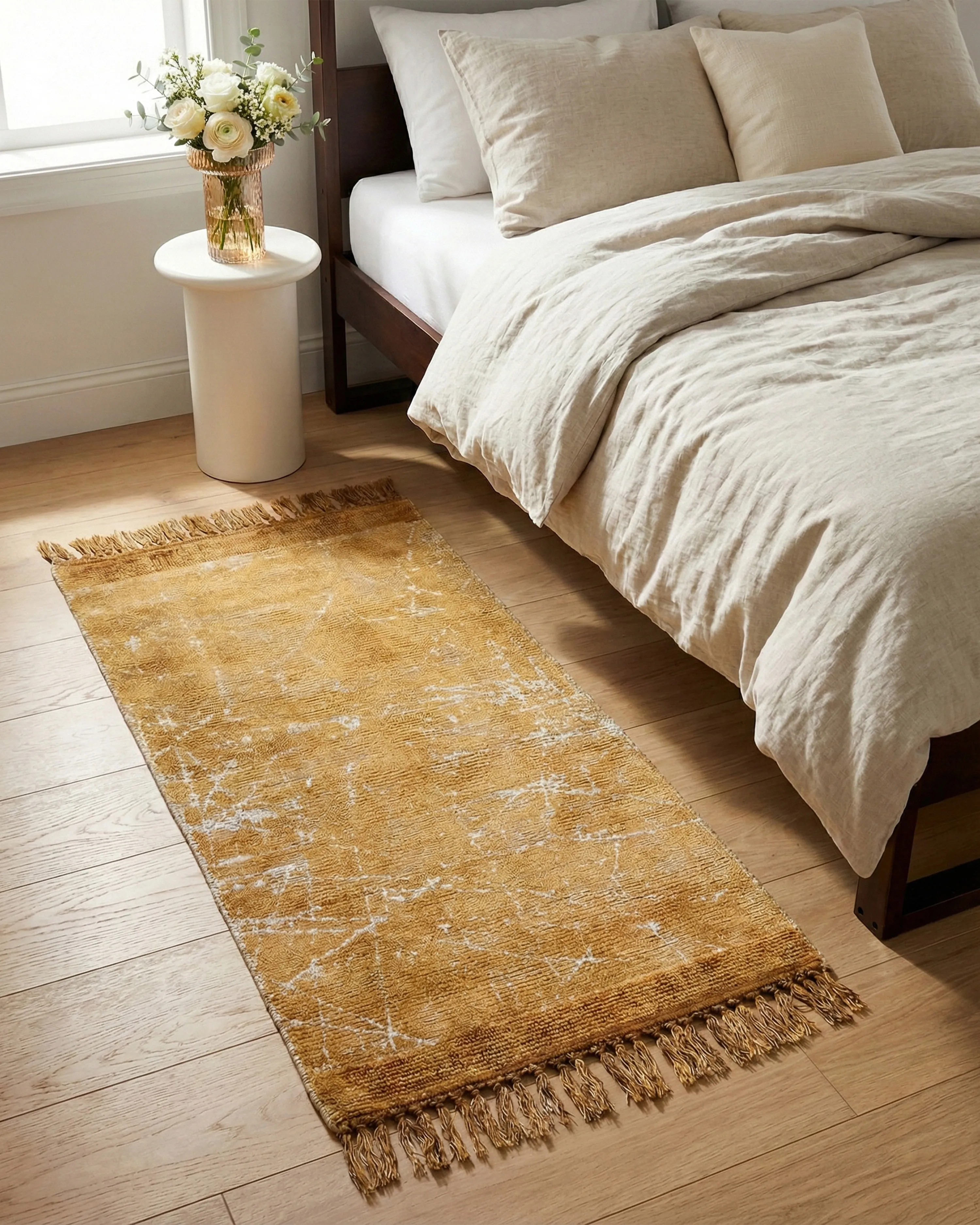 Vloerkleed HANLI Oranje 80 x 150 cm Viscose