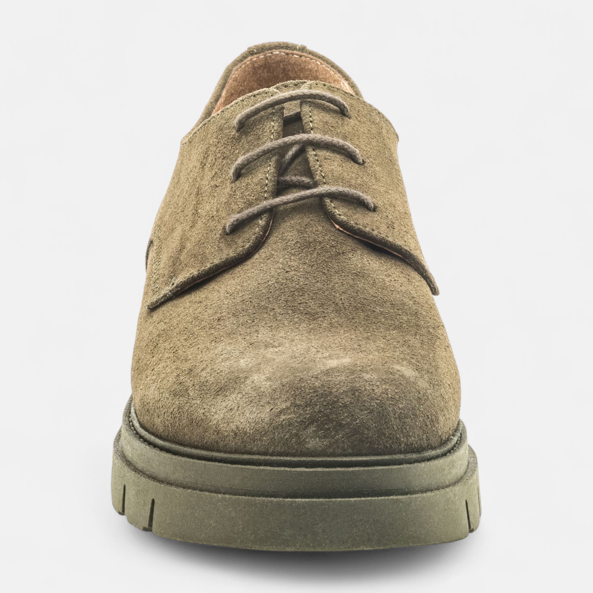 Derbies Femme en cuir kaki