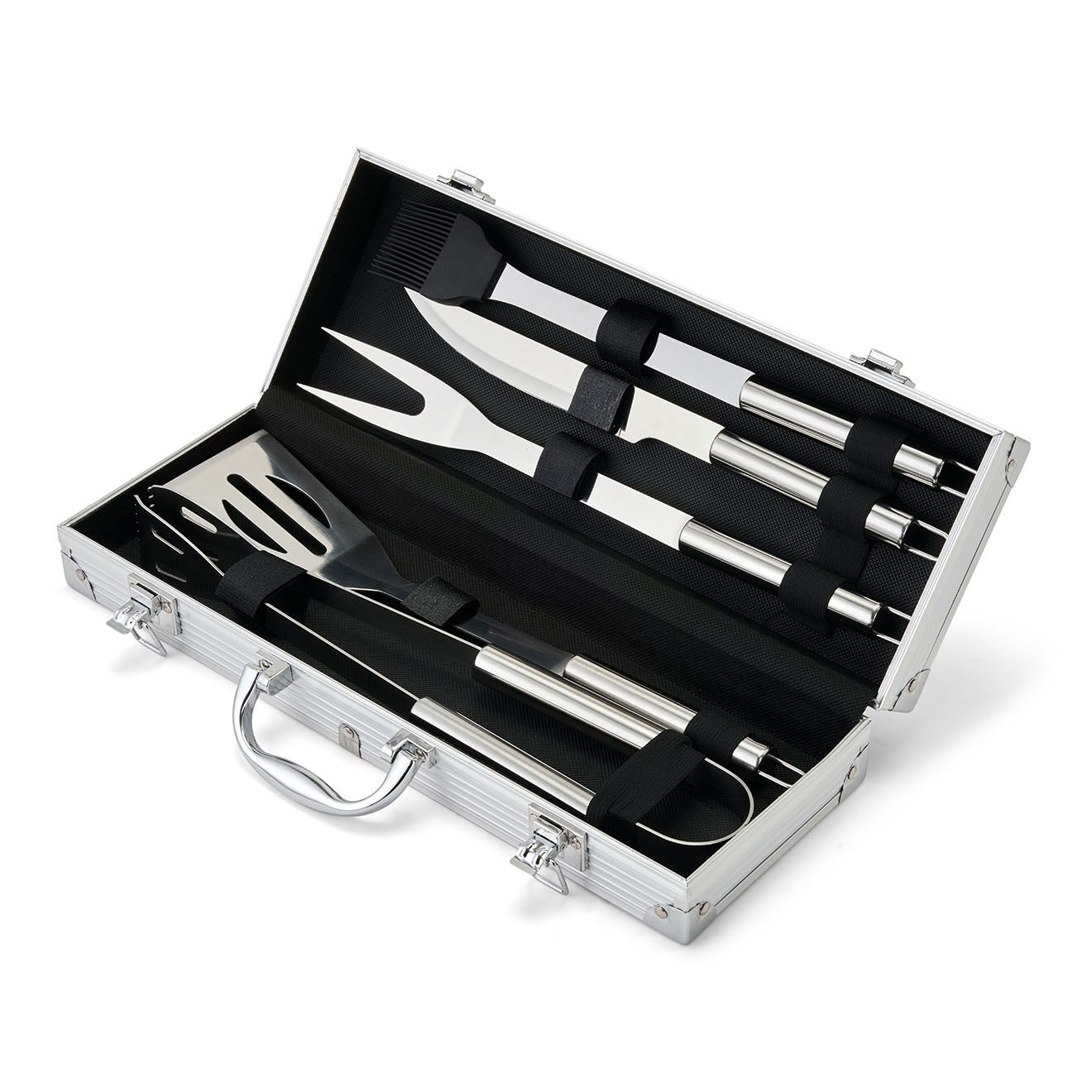 Livoo Set de 5 accessoires pour barbecue argenté