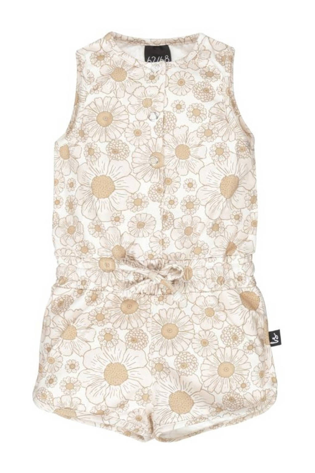 Babystyling baby gebloemde playsuit offwhite/zand