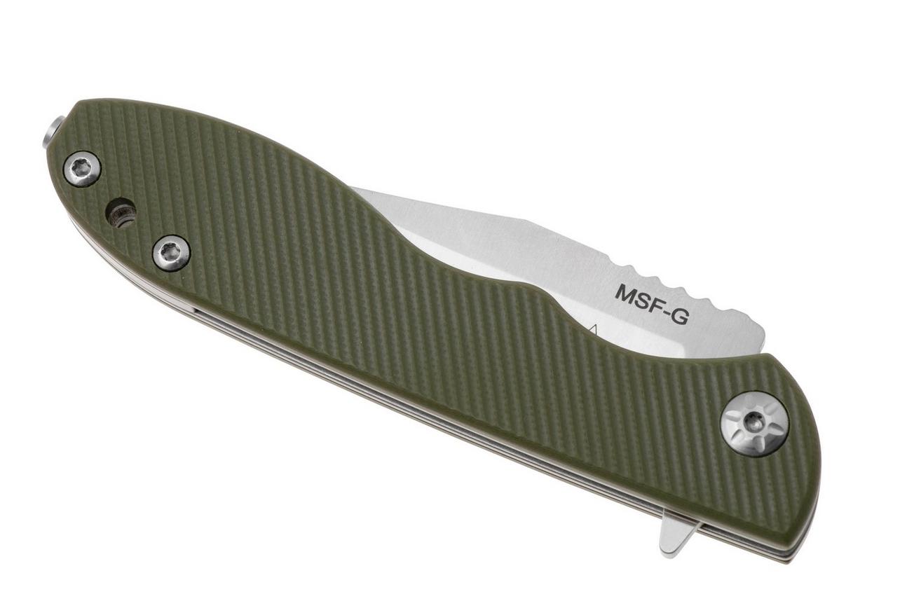 TOPS Knives Mini Scandi Folder MSF-G, Satin Elmax, Green G10, zakmes