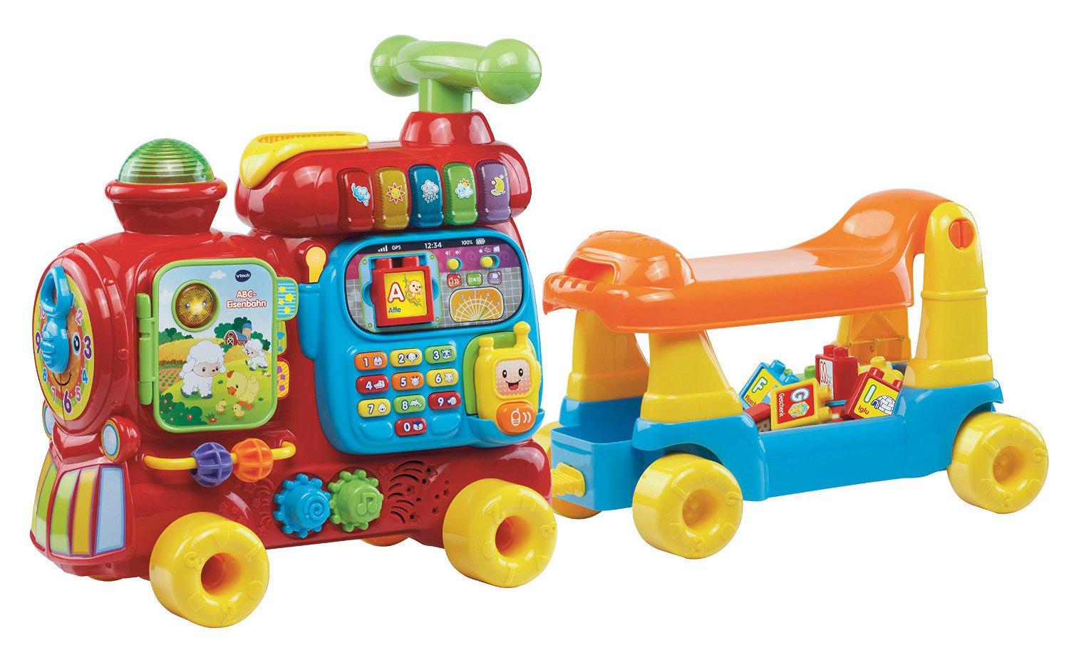 ABC-EisenbahnZiehwagen und Spielboard in einem
