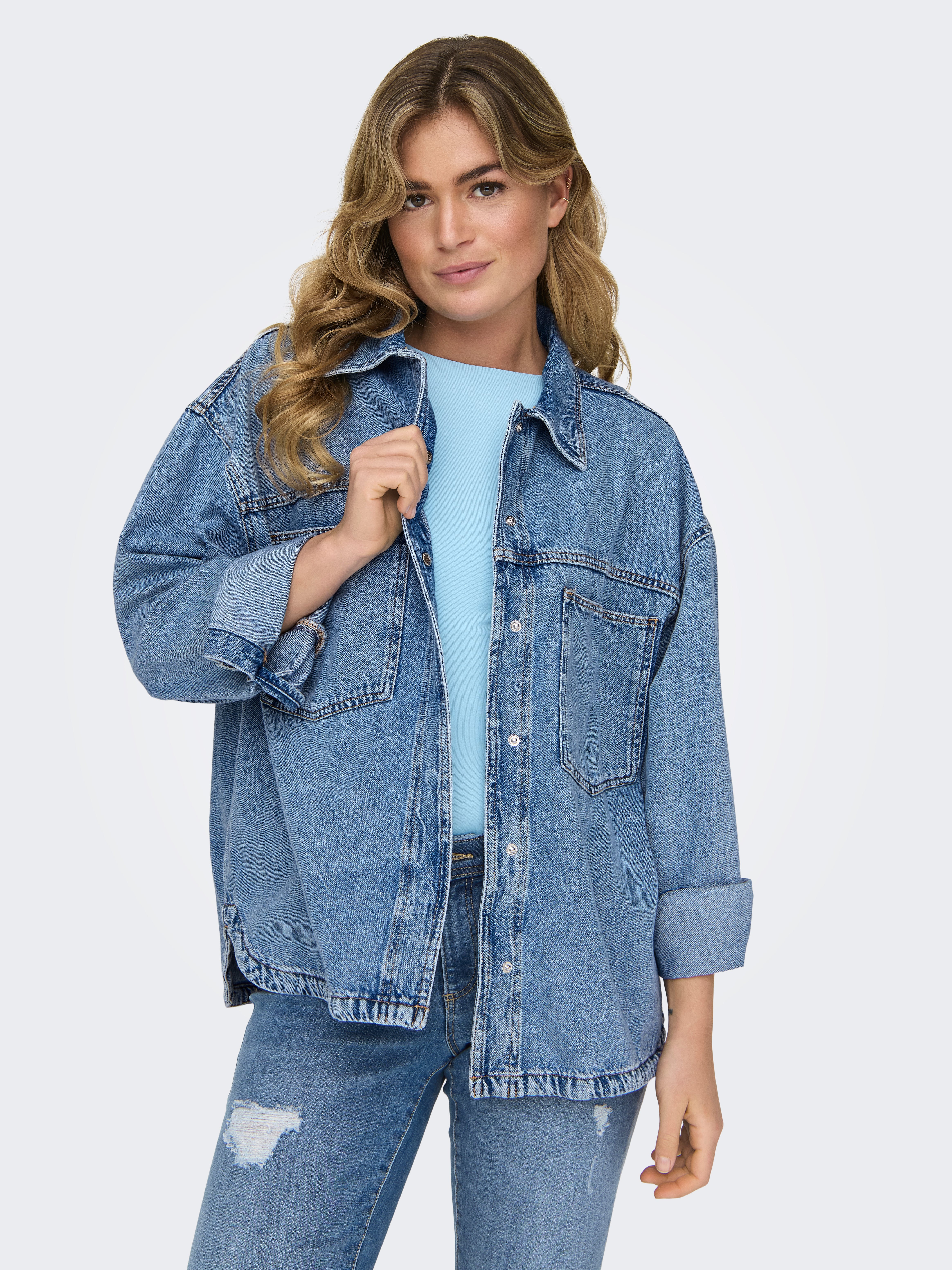 ONLEMMIE Jeanshemd Light Blue Denim