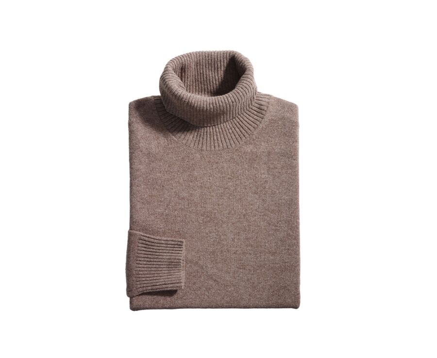 Pull col roulé homme Marron Chiné - KENNERIC