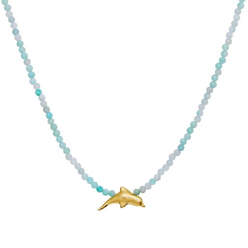Maanesten Tiki Halskæde, 18 Ct Gold Plated, 42 3 cm