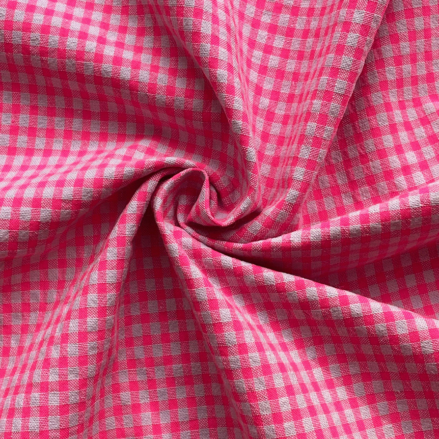 Serviette Enfant Élastique Vichy Rose Fluo