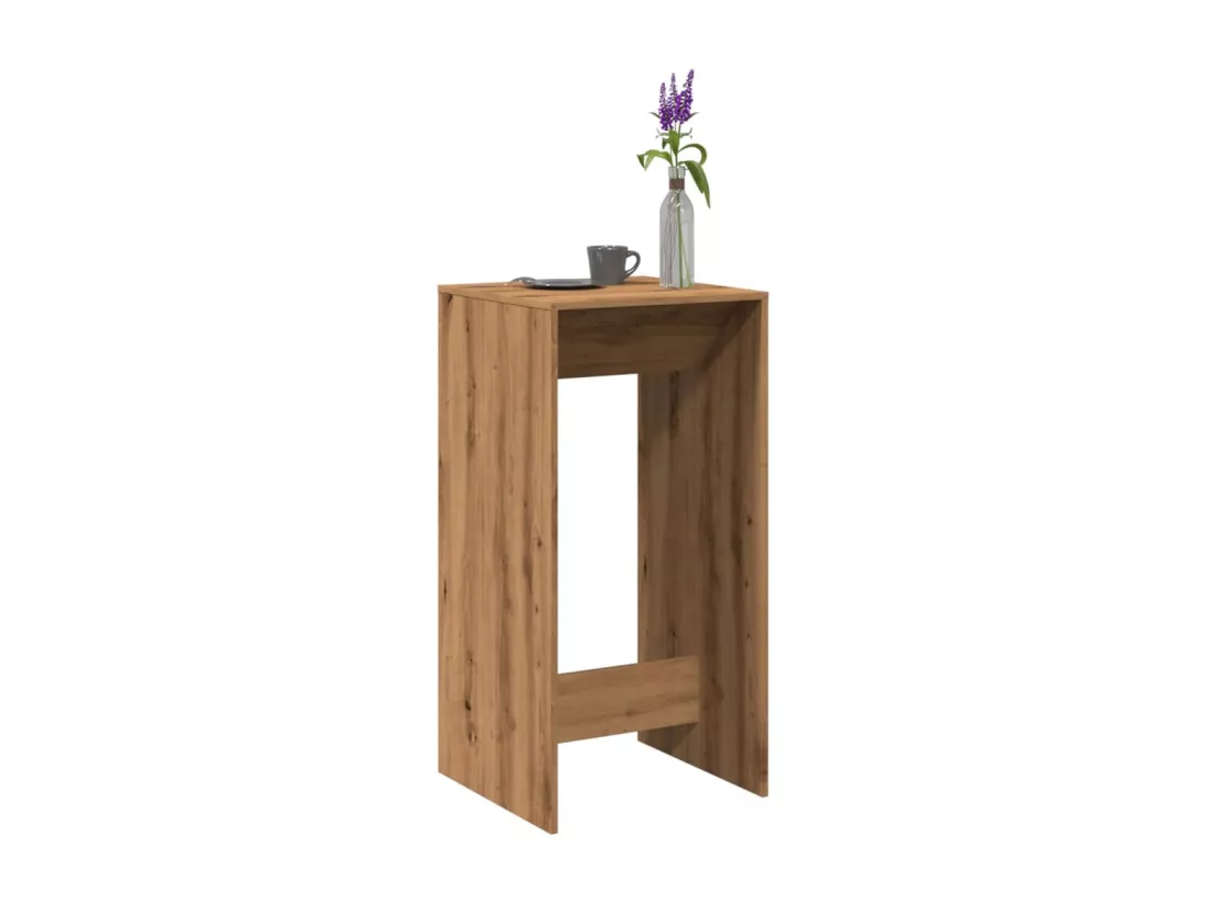 Table de bar chêne artisanal 51x50x103,5 cm bois d'ingénierie