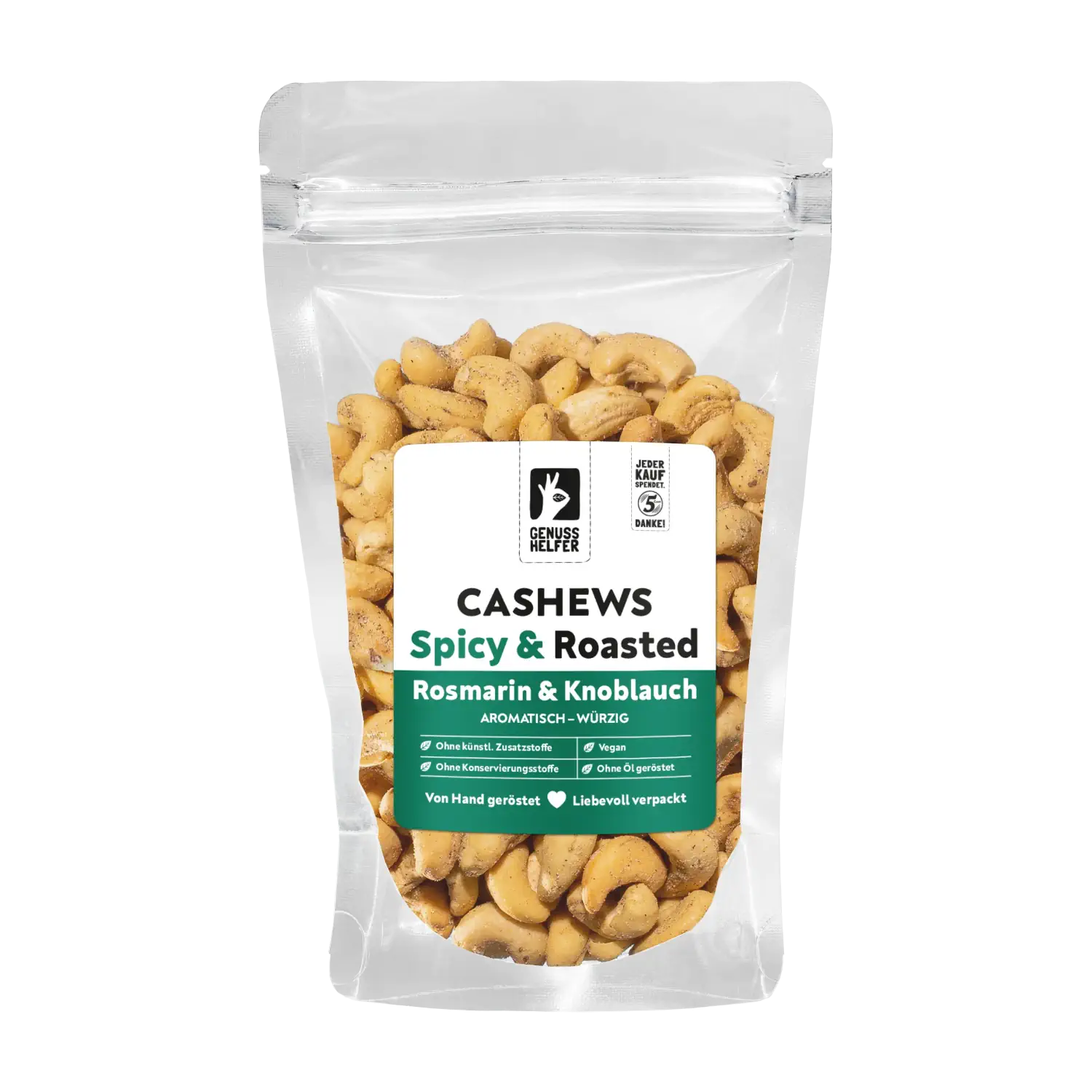 Cashews Rosmarin Knoblauch, geröstet & gewürzt