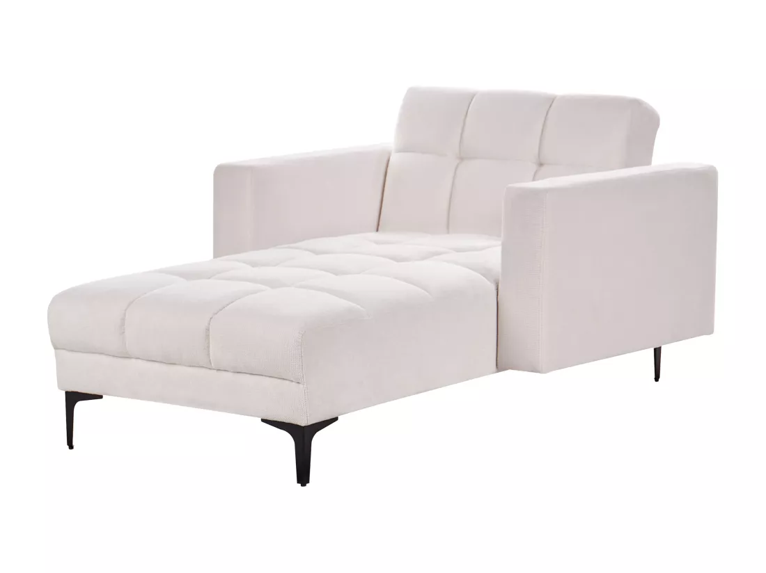 Chaise longue en tissu blanc cassé ALNES