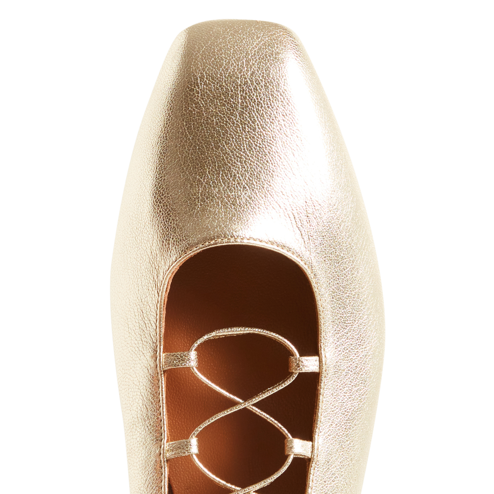 Ballerines en cuir métallisé | Doré
