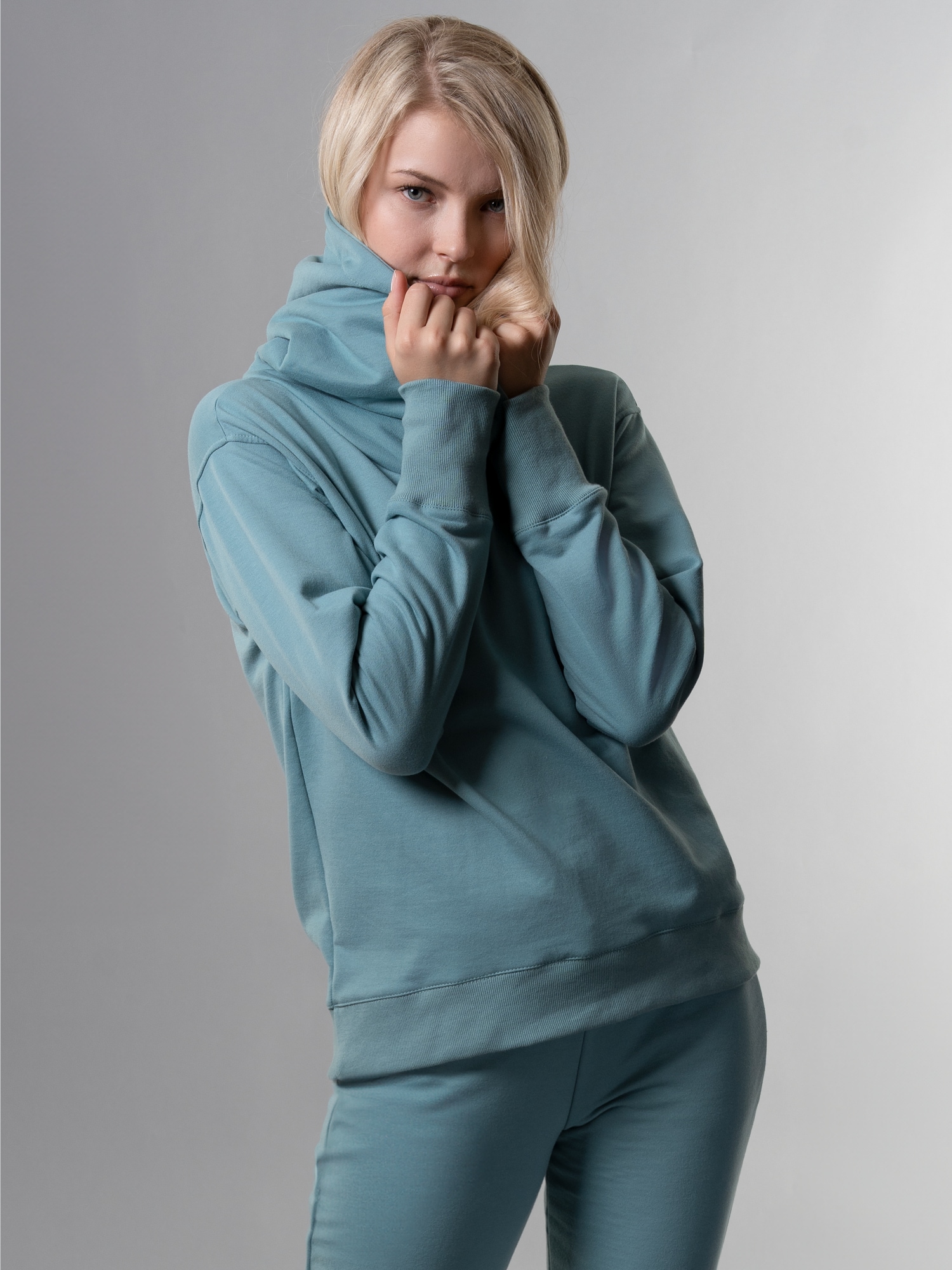 Hoodie in leichter Sweat-Qualität Seegras