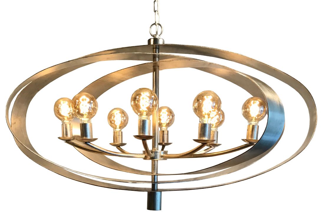 Hanglamp - zilver | LB019-8+1 Malibu  | Leclercq & BouwmanB120 x D65 cm