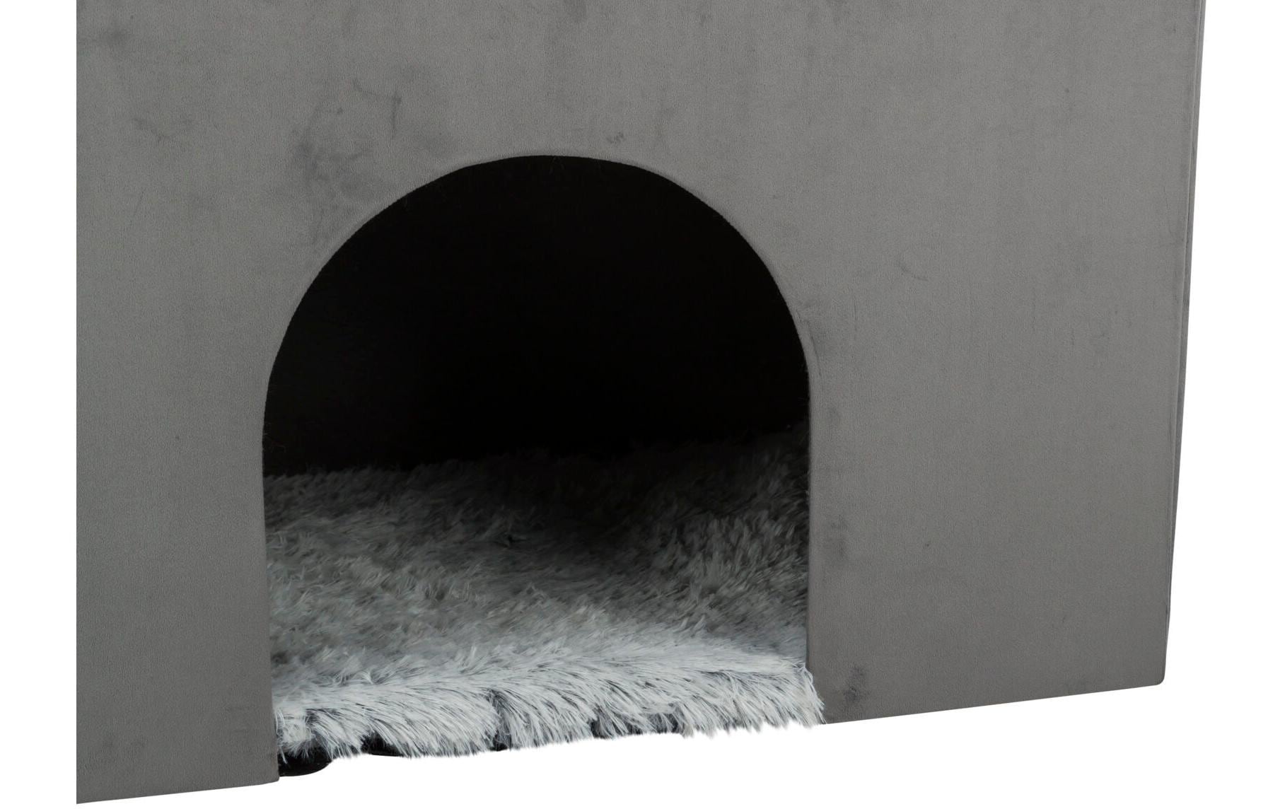Höhle Harvey mit Treppe, 154 × 60 × 60 cm, Grau<br>Haustiertreppe mit Höhle