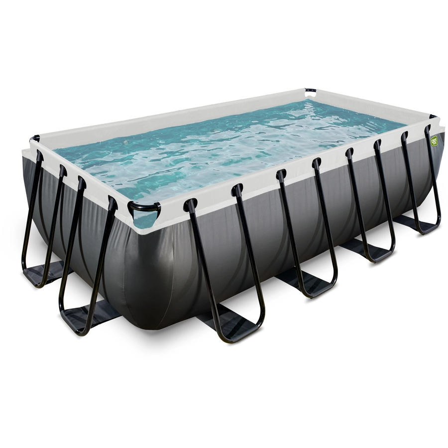 EXIT Black Leather Pool 400x200x100cm mit Filterpumpe - schwarz