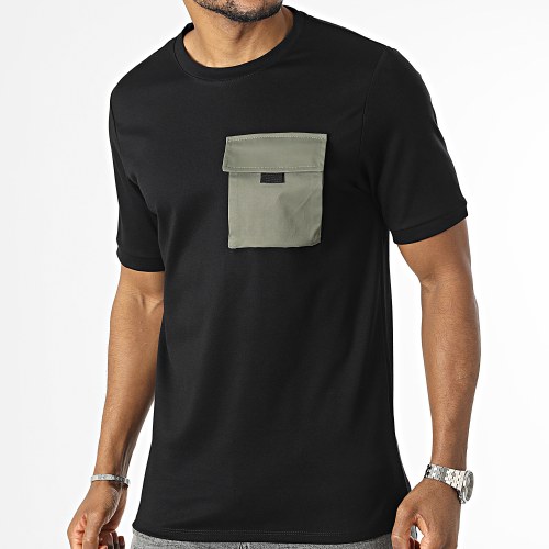 Tee Shirt A Poche Noir Vert Kaki