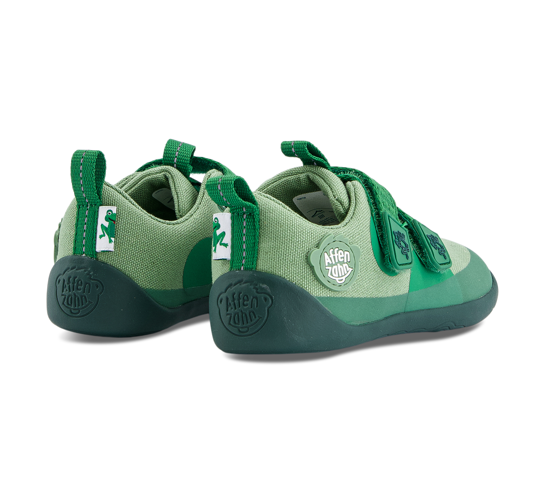 Affenzahn Barfussschuh Baumwolle Lucky - Klettschuhe grün