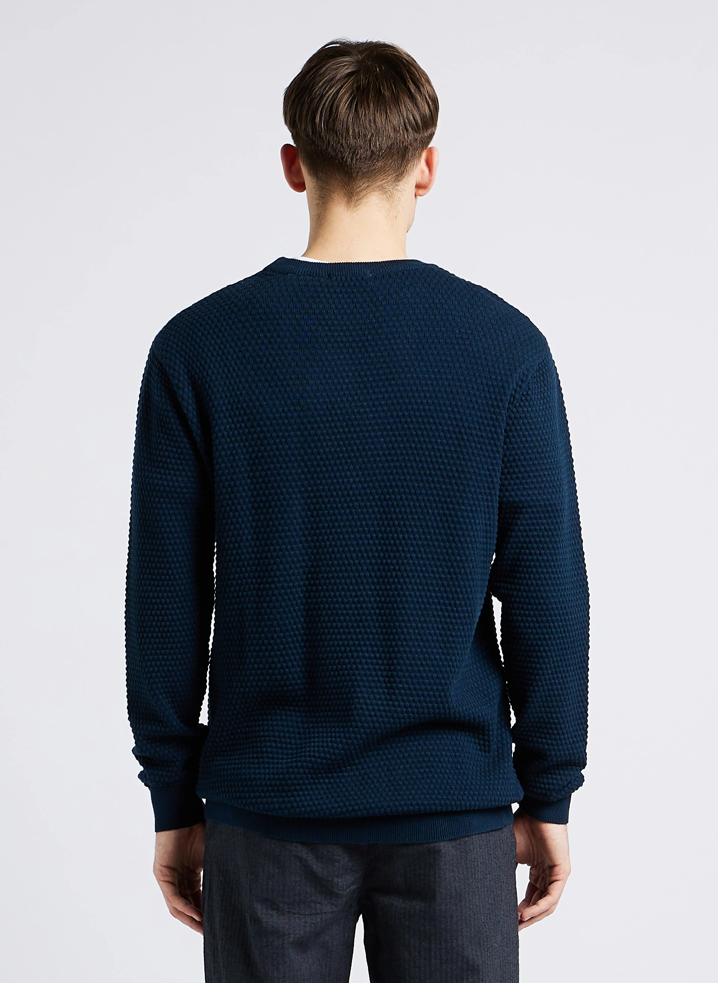 VAGN - Pull droit col rond en coton bio | Bleu