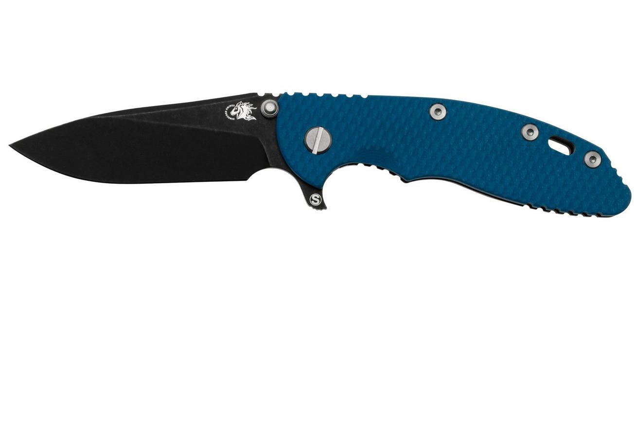 Rick Hinderer XM18 3.5 Skinny Slicer Magnacut Black DLC Blue G10, zakmes