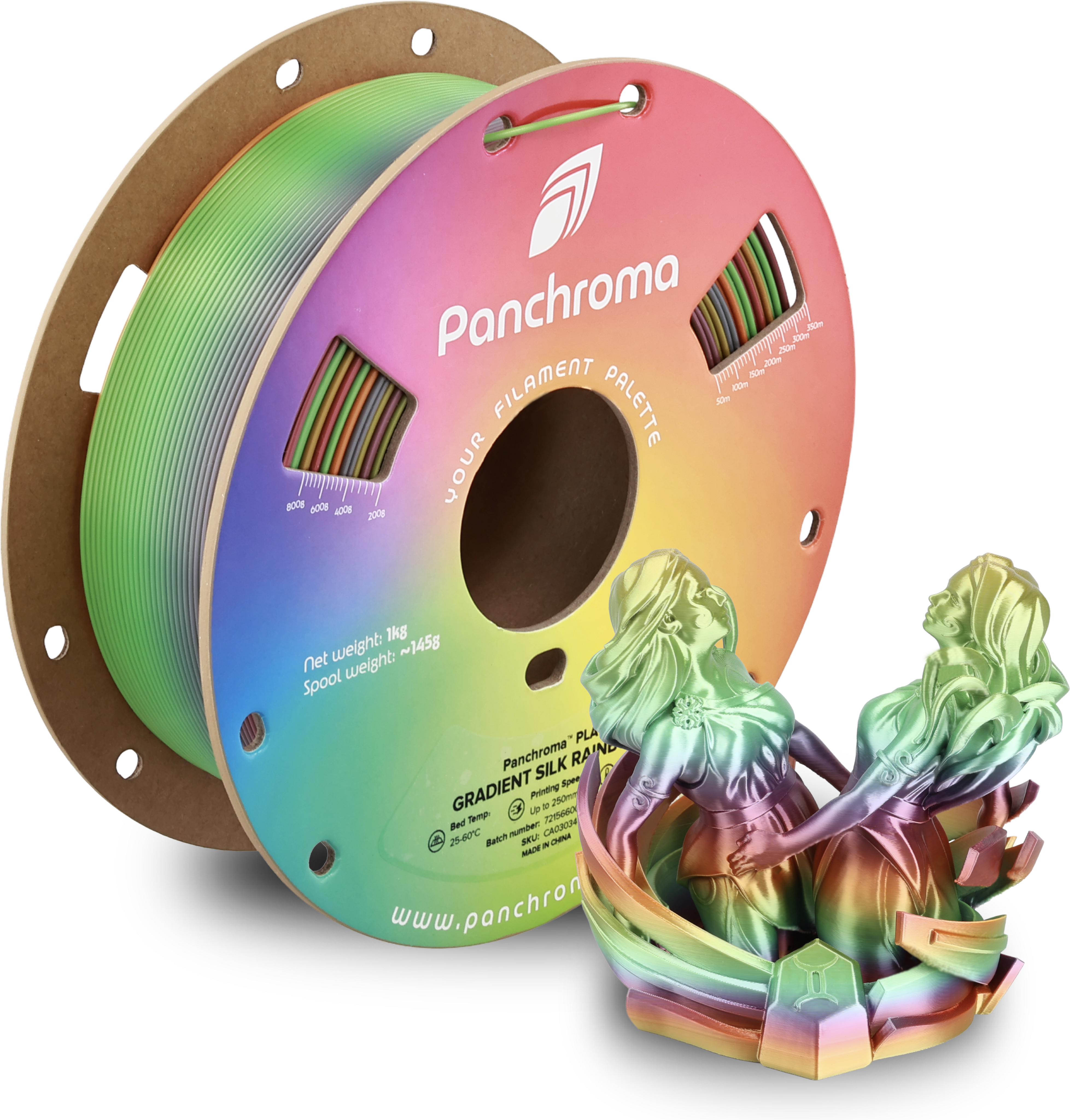 Polymaker  Panchroma™ PLA Gradient Silk Rainbow, 1,75 mm / 1000 g    Ein Farbspektakel in Silk Rainbow