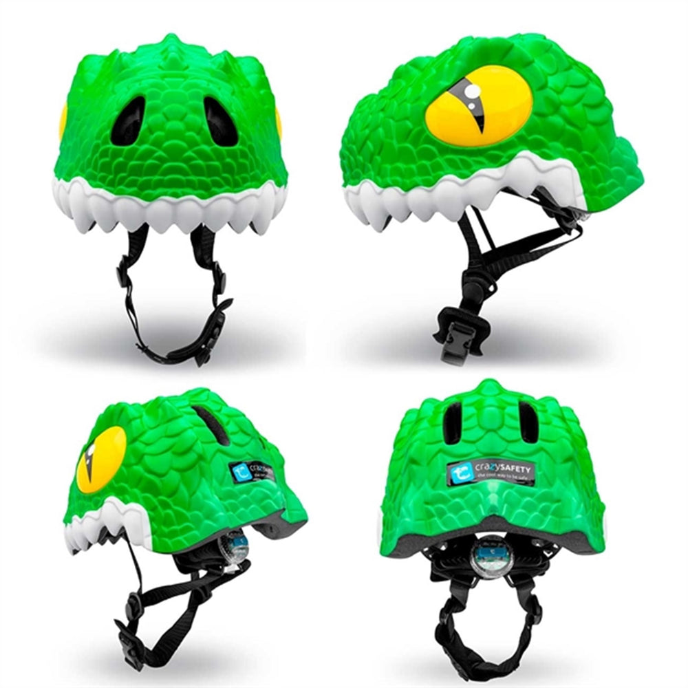 Krokodille Cykelhjelm Green - Crazy Safety → Luksusbaby.dk
