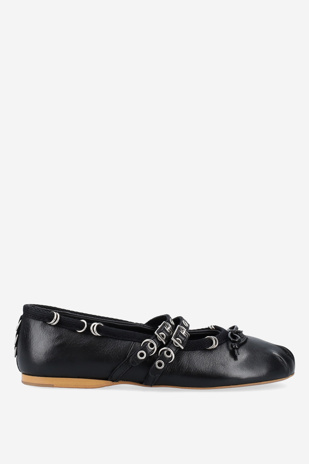 Vita piercing double strap leather ballerinas