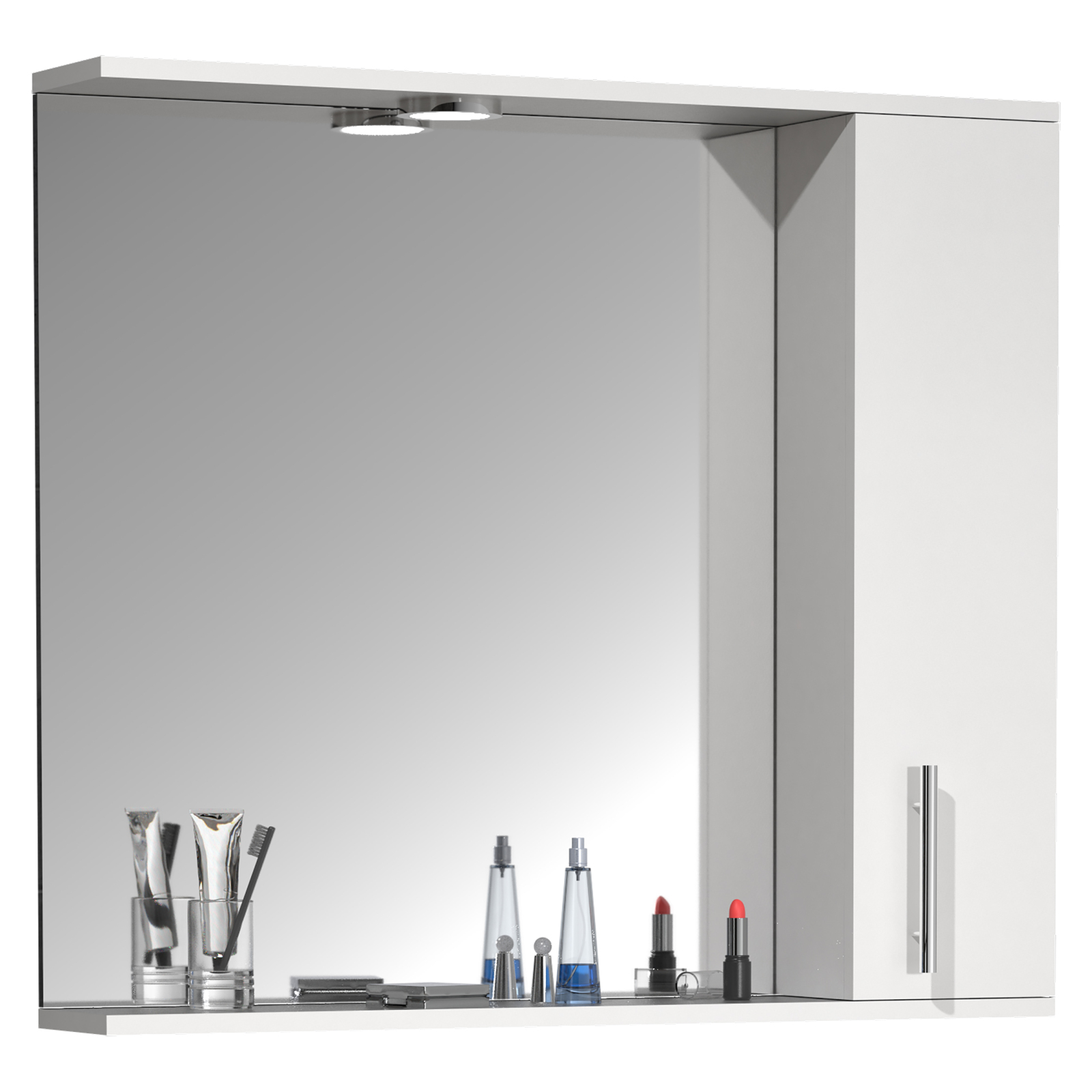 Spiegelschrank LISALO XL - weiß - mit Beleuchtung - 75 cm