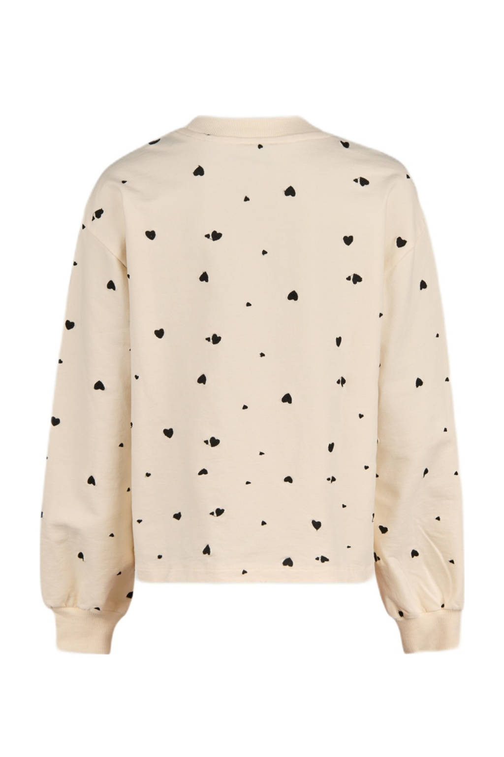 Shoeby sweater met hartjes print offwhite/zwart
