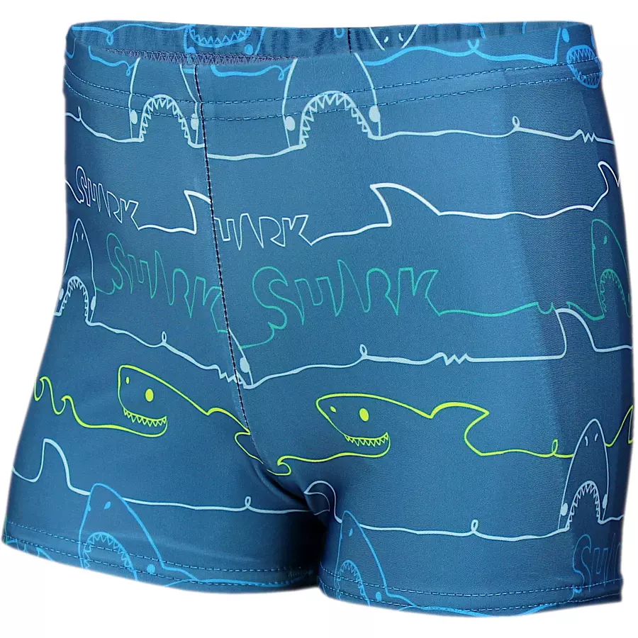 Aquarti Jungen Badehose Gestreift mit Motiven denim