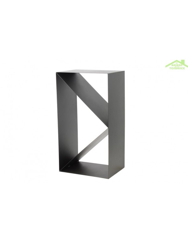 Range bûches en acier noir boana en casier 45x30x80 cm