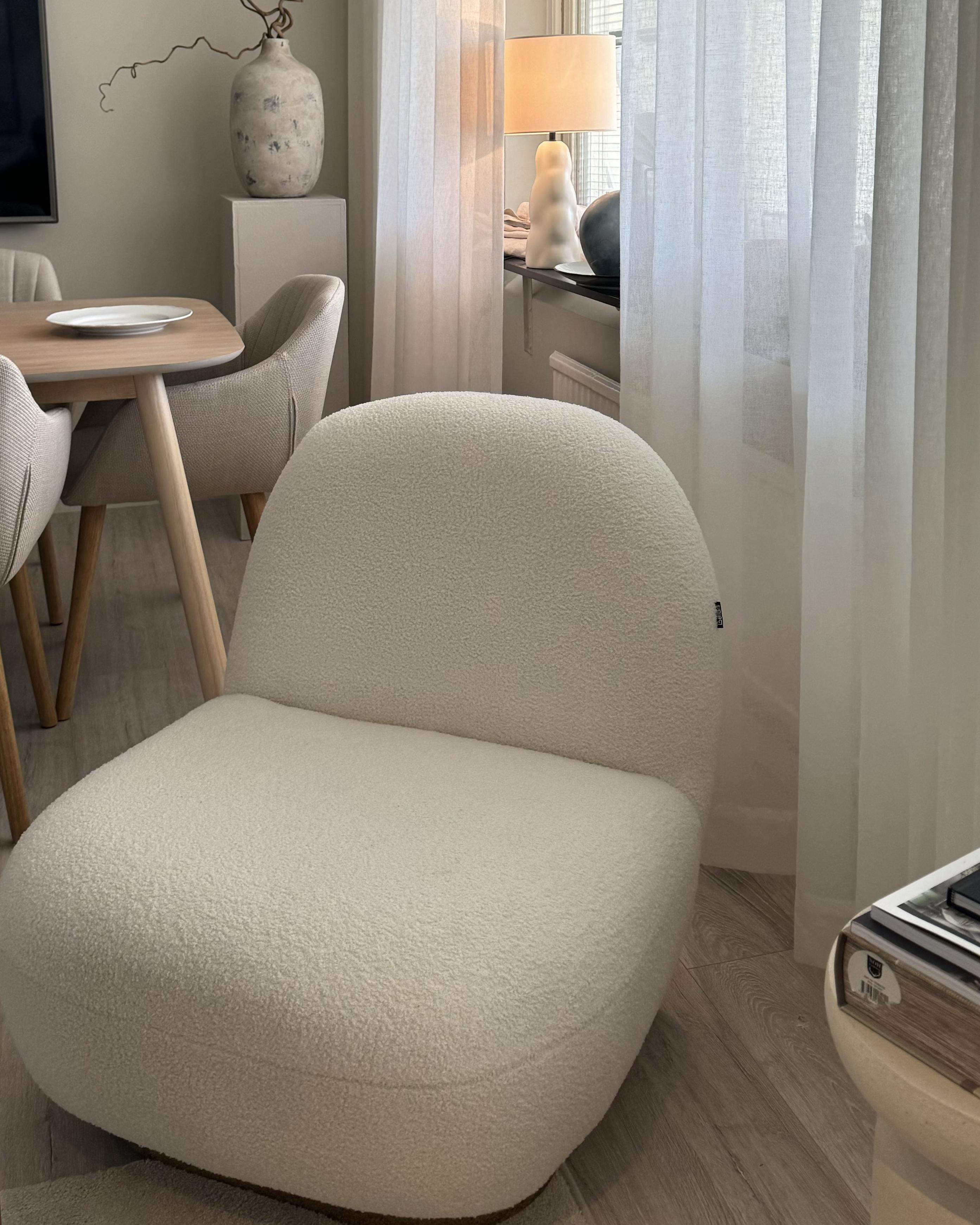 Fauteuil LOVIISA Bouclé Wit
