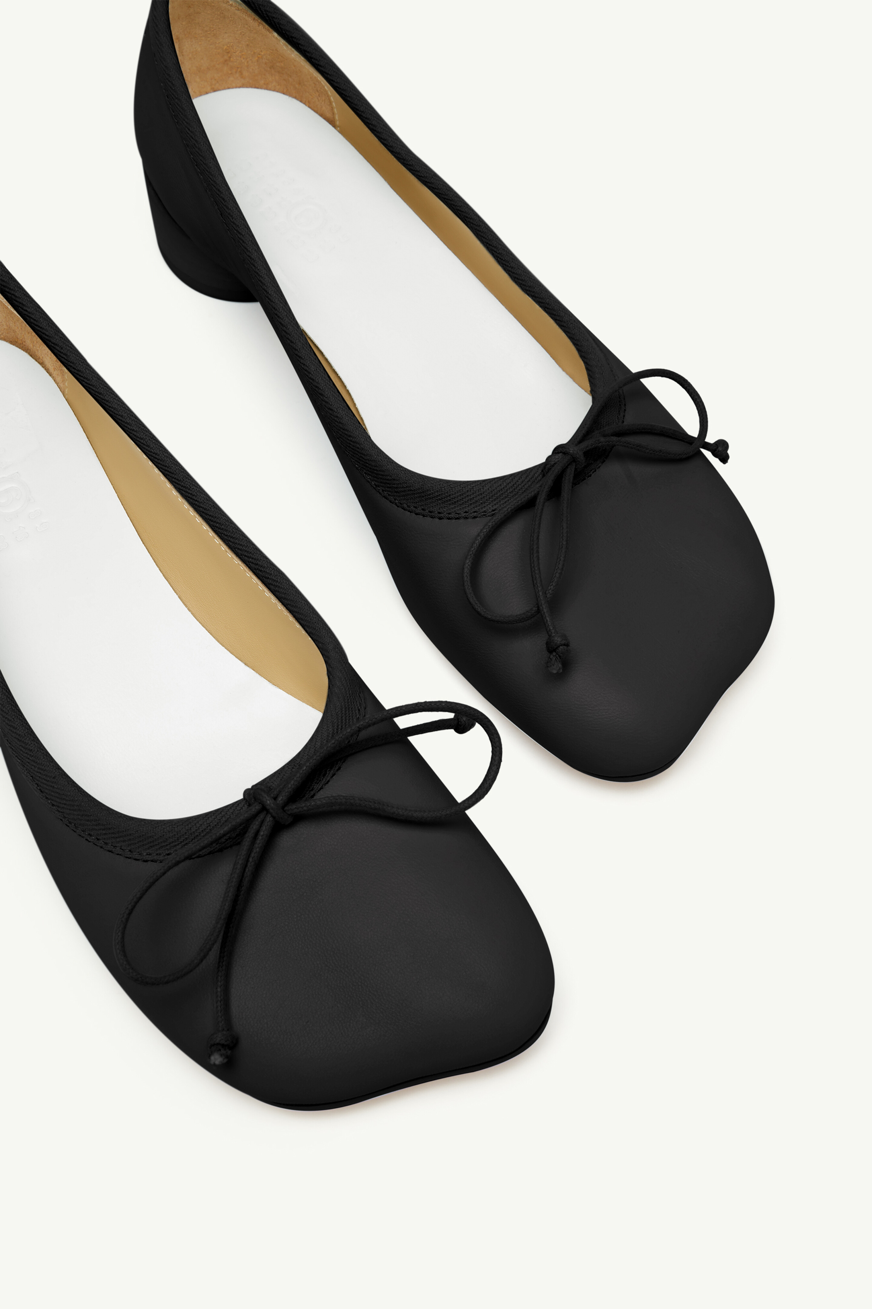 Black Ballerina flats with Curved Heel