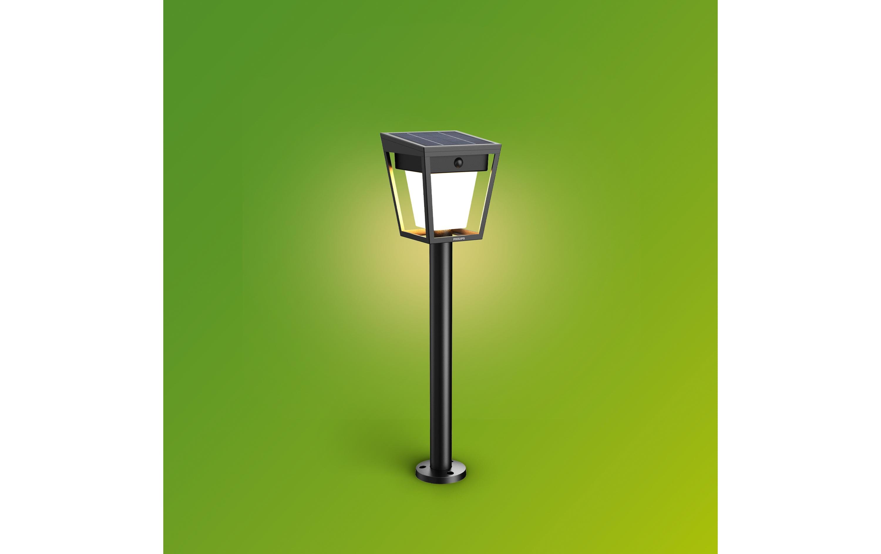 Nissa Sockel Solar UE 3000K schwarzSolarbetriebene Sockelleuchte mit Tageslicht- und Bewegungssensor