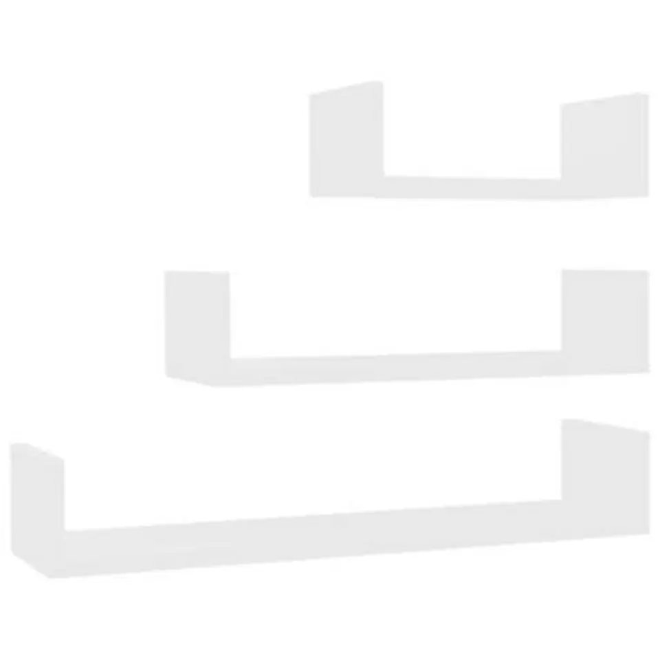 vidaXL - Plank - Wit - Bewerkt hout - 60 x 15 x 10 cm - 3 stuks