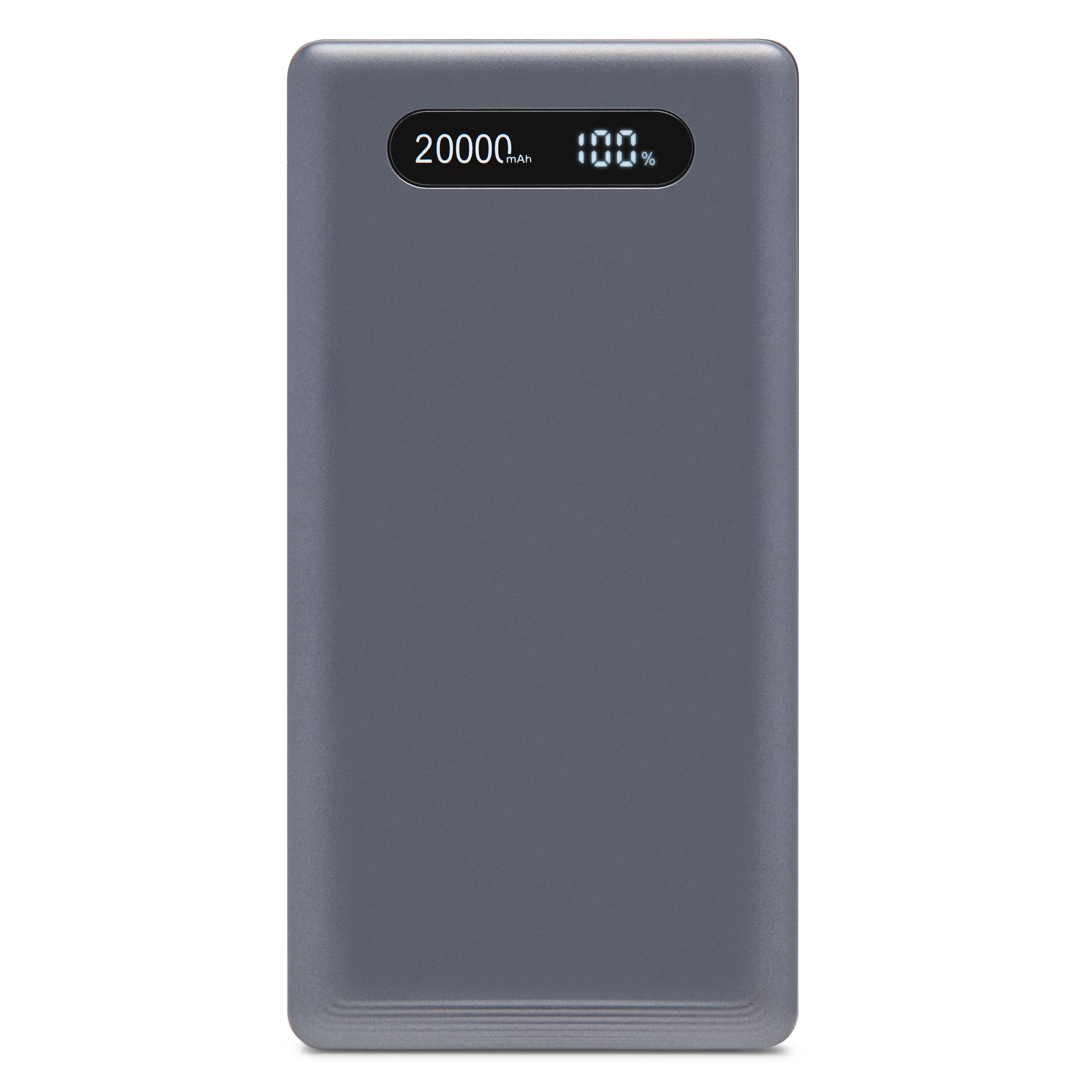 Linocell Powerbank 20000 mAh med lading Grå