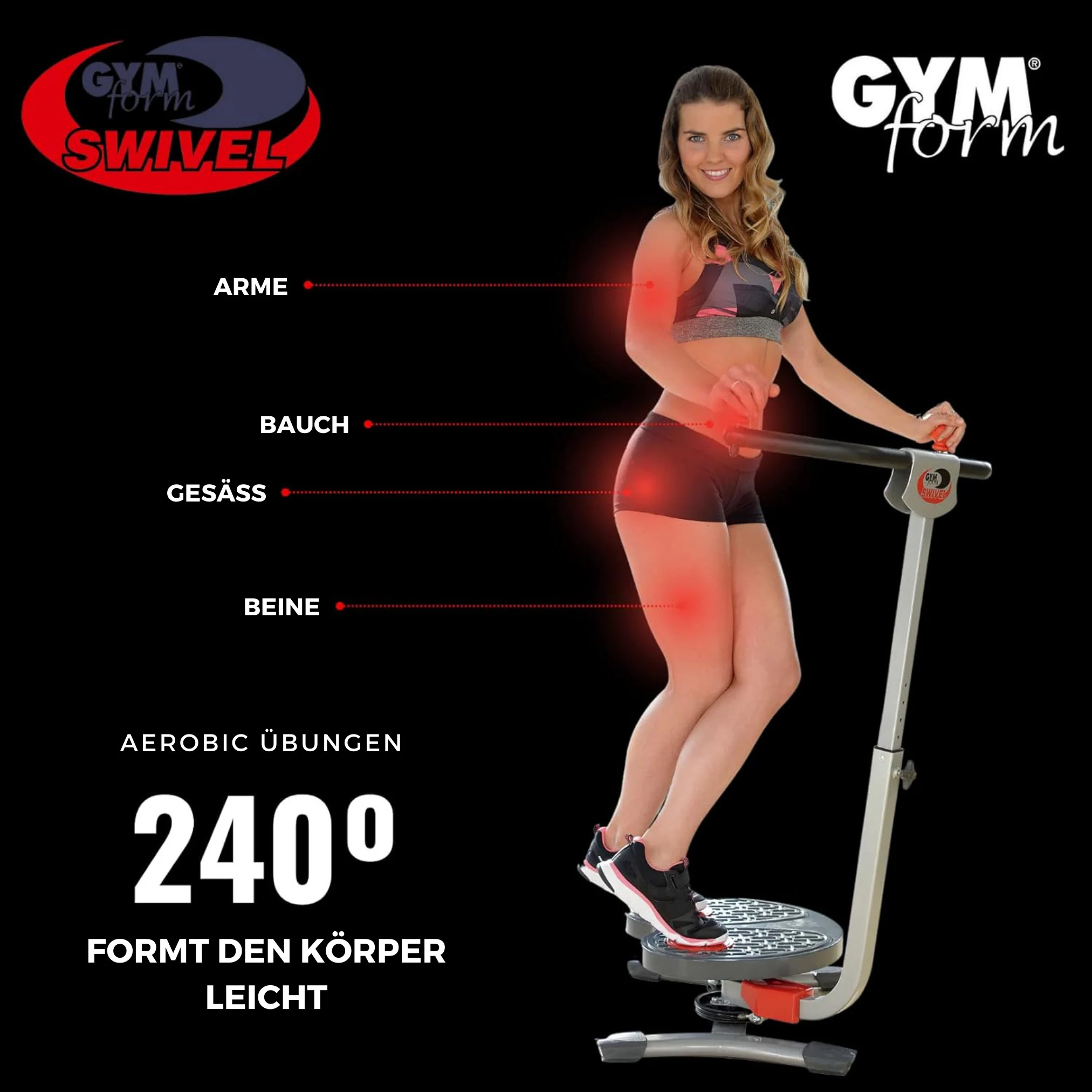 Gymform® Bauchmuskelmaschine, Waist Twist & Shape, Ganzkörperdrehscheibe Swivel