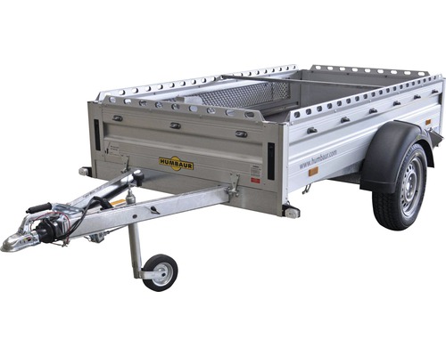 Humbaur enkelassige aanhangwagen Alumaster Allrounder 2510 x 1310 x 400 mm geremd incl. neuswiel, wielschokdempers en gereedschapskist (los) Toelaatbaar totaalgewicht 1300 kg