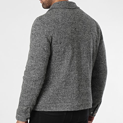 Veste Zippée Gris Chiné